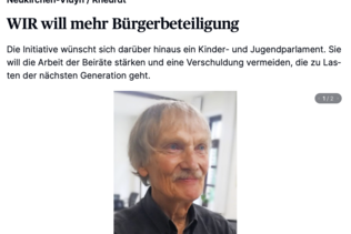 WIR will mehr Bürgerbeteiligung